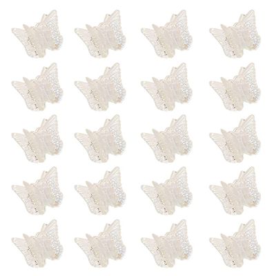 20 Pcs Small Butterfly Hair Claw Clips Clear Plastic Hair Claws Clamps Hair Jaw Clips Mini Hair Barrettes Accessories for Girls Women