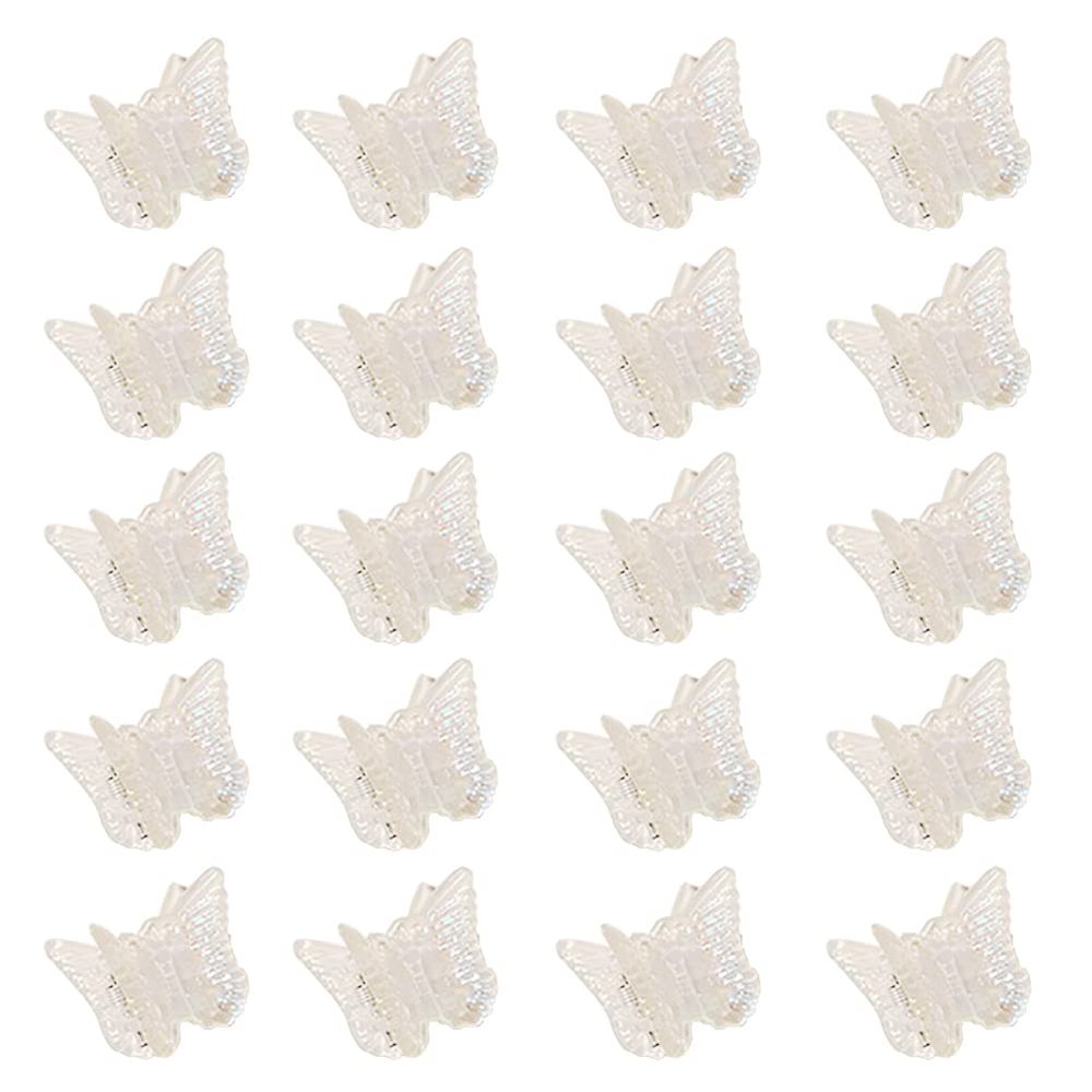 20 Pcs Small Butterfly Hair Claw Clips Clear Plastic Hair Claws Clamps Hair Jaw Clips Mini Hair Barrettes Accessories for Girls Women