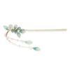 qbodp Metal Hair Sticks Dangle,Green Floral Tassel Chain Hair Chopsticks Elegant Hair Pins Stick Classical Chopsticks Hair Accessories for Thick Hair view 1