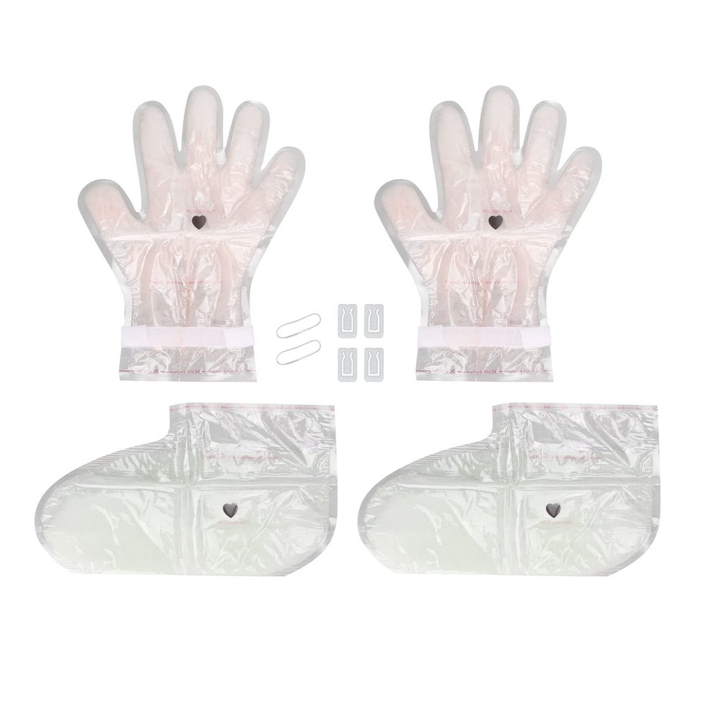 Paraffin Bath Mitts, Hand Gloves and Foot Socks Mask Set, Skin Repair Exfoliation Hydrating Mild with Vitamins Collagen SPA Hand Foot Mask for Dry Skin