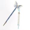 qbodp Cloisonne Butterfly Hair Sticks Dangle,Tassel Chain Hair Chopsticks Elegant Hair Pins Stick Chinese Classical Chopsticks Hair Accessories for Thick Hair view 1