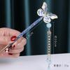 qbodp Cloisonne Butterfly Hair Sticks Dangle,Tassel Chain Hair Chopsticks Elegant Hair Pins Stick Chinese Classical Chopsticks Hair Accessories for Thick Hair view 3
