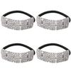 Luxshiny 4pcs Rhinestone Hair Ties for Girls Elastic Stretch Bands Chic Ponytail Holders No-crease Ribbon Hair Accessories for Parties and Everyday Use view 1