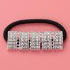 Luxshiny 4pcs Rhinestone Hair Ties for Girls Elastic Stretch Bands Chic Ponytail Holders No-crease Ribbon Hair Accessories for Parties and Everyday Use view 3