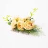 qbodp 2 Pieces Faux Floral Hair Clip Barrette Seaside Vacation Photoshoot Hair Accessories Hair Comb Elegant Flower Hair Pins Comb for Bridal Hairstyle,Yellow view 1