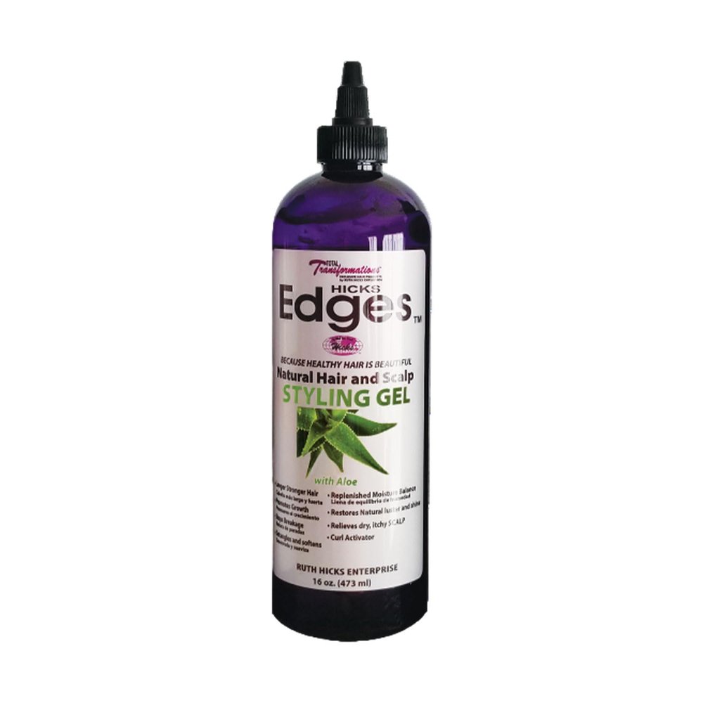 Hicks Edges Curl Activator, Definer Twist, Dry and Release Styling Gel with Aloe, Nourishing Scalp-Soothing Formula for Vibrant Healthy Hair (16 oz)