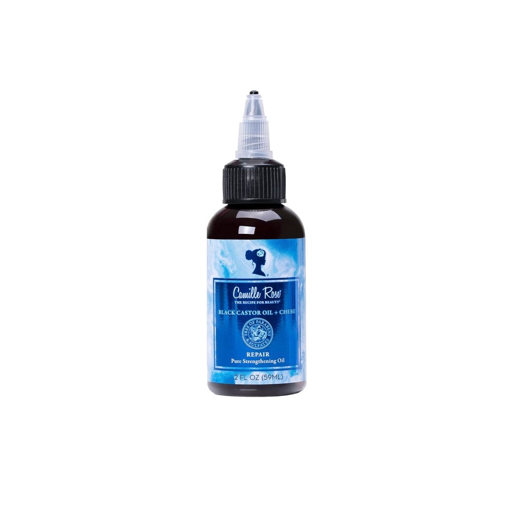 Camille Rose Black Castor Oil & Chebe Repair, Pure Hair Strengthening Oil for Shine, Growth & Strength, for all Hair Types, 2 fl oz