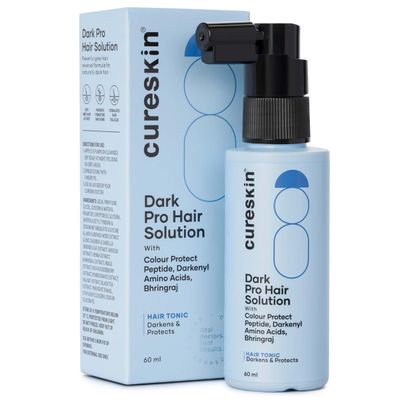Cureskin Anti Gray Hair Serum | Gradually Reduces Gray Hair on Head & Beard Without Dye | Restores Natural Hair Colour with Peptide-52, Acetyl Tyrosine & Larix Extract | Peroxide & Ammonia Free