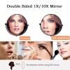 BhjKL Wall Makeup Mirror, Cosmetic Mirror,1X 10X Magnification, Wall Mounted 8 Inch Vanity Mirror, Bathroom Mirror 360 Swivel Extension (Silver) view 3