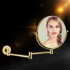 BhjKL Wall Mount Makeup Bathroom Mirror, 8'' Double Sided1x/ 10x Magnification, Cosmetic Mirror, 360 Swivel Vanity Mirror Extension (Gold) view 2
