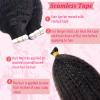 18Inch Kinky Straight Tape in Hair Extensions Human Hair,Kinky Straight Tape in 100% Real Extensions for Black Women 40 Pieces 100G/Set Skin Weft Invisible Double Sided Tape ins Hair Extensions view 4