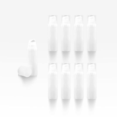 Cosmetic Packaging Now Pure Airless Bottle, 10 ML, White with Frosted Cap (Carton - 400 Pack)