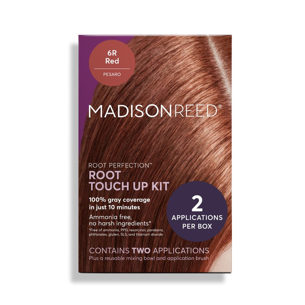 Madison Reed Root Perfection Permanent Root Touch Up, Red 6R Pesaro, 10 Minutes for 100% Gray Root Coverage, Ammonia-Free Hair Dye, Two Applications