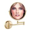 BhjKL Wall Makeup Mirror, Cosmetic Mirror,1X 10X Magnification, Wall Mounted 8 Inch Vanity Mirror, Bathroom Mirror 360 Swivel Extension (Gold) view 1