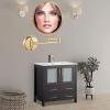 BhjKL Wall Makeup Mirror, Cosmetic Mirror,1X 10X Magnification, Wall Mounted 8 Inch Vanity Mirror, Bathroom Mirror 360 Swivel Extension (Gold) view 2