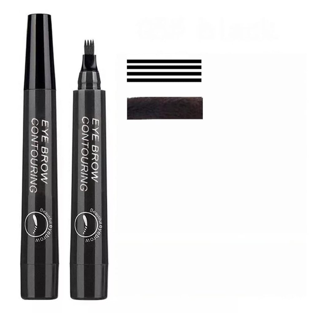 Professional Waterproof Eyebrow Pencil - Easy to Shape, Long Lasting (Black)