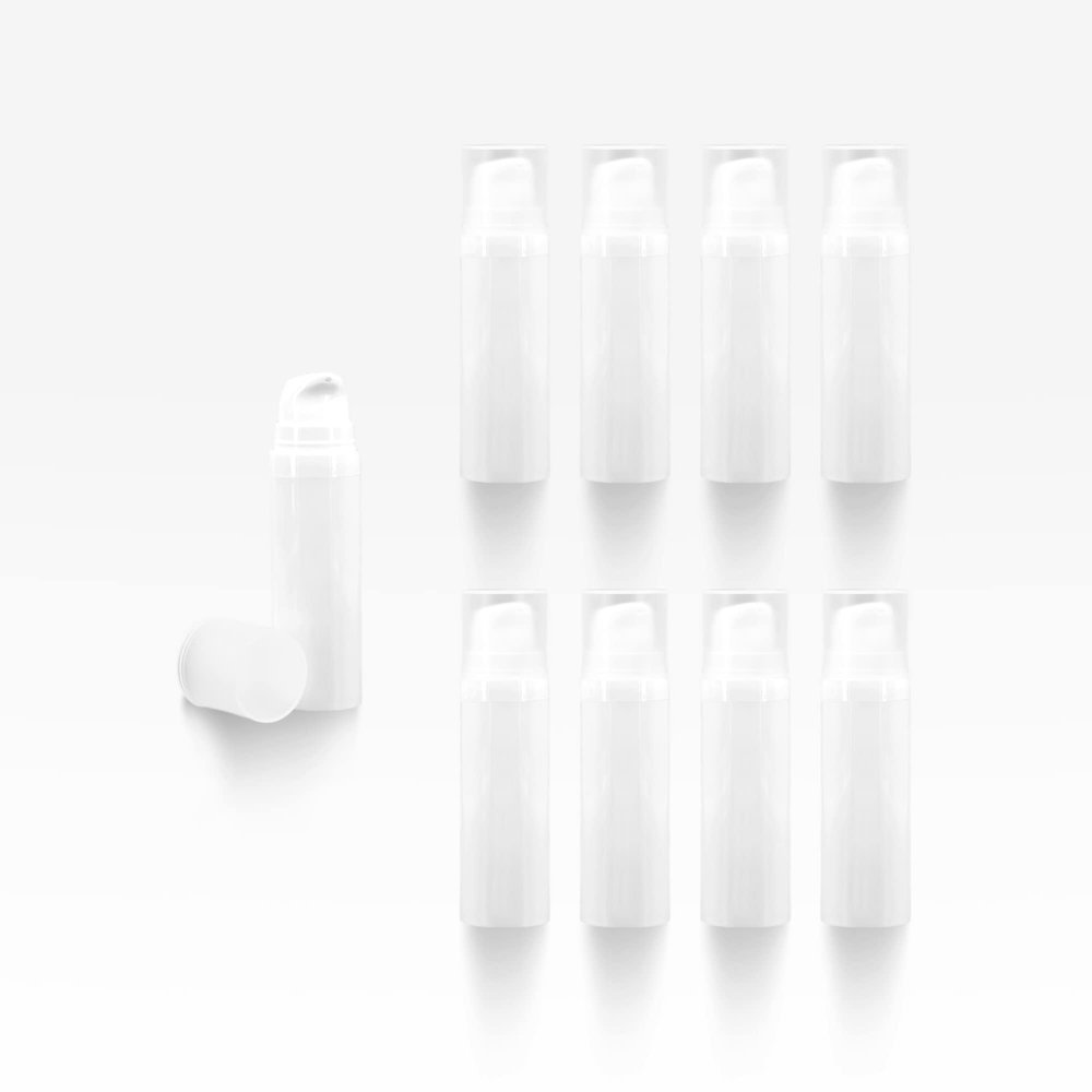 Cosmetic Packaging Now Pure Airless Bottle, 15 ML, White with Frosted Cap (9 Pack)