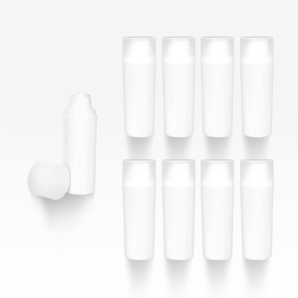 Cosmetic Packaging Now Pure Airless Bottle, 100 ML, White with Frosted Cap (12 Pack)