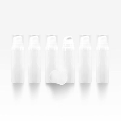 Cosmetic Packaging Now Pure Airless Bottle, 15 ML, White with Frosted Cap (6 Pack)