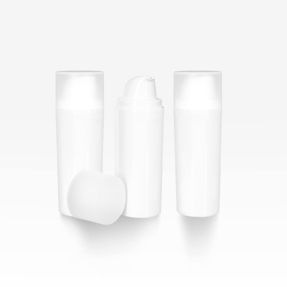 Cosmetic Packaging Now Pure Airless Bottle, 100 ML, White with Frosted Cap (3 Pack)
