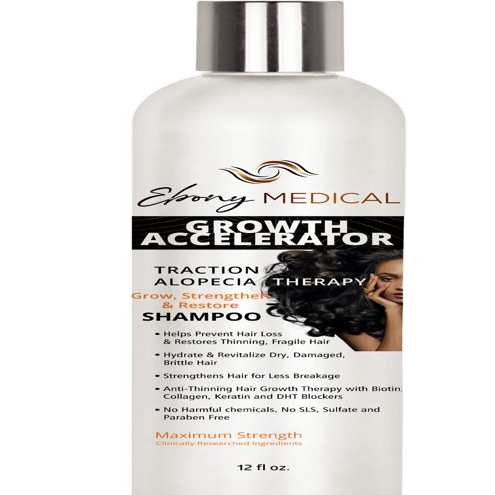 Ebony Medical Alopecia Areata Treatment Shampoo Hair Loss & Thinning Hair Support Stimulates Hair Growth & Scalp Health Receding Hairline & Bald Spot Solution 12 fl oz Natural & Vegan