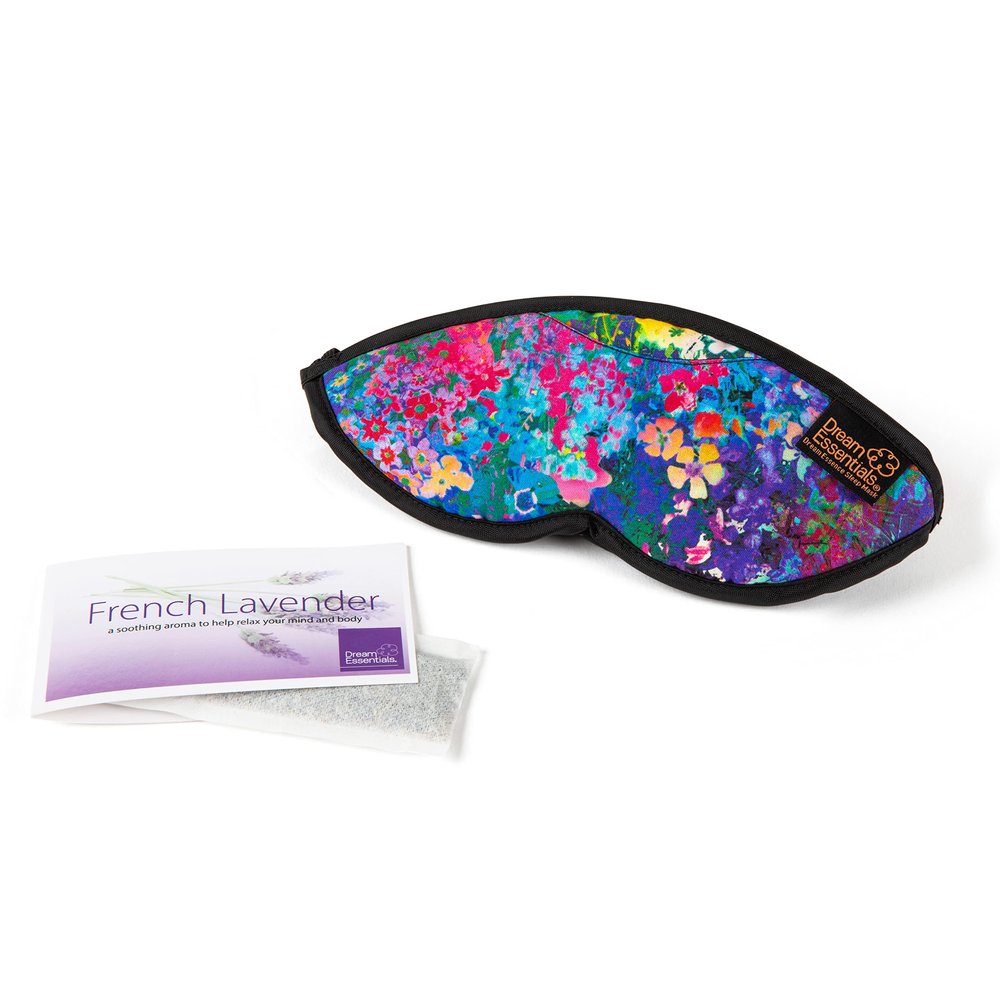 Dream Essentials Dream Essence Aromatherapy Sleep Mask, Handmade in The USA, Comes with Removable Organic French Lavender Sachet (Springtime)