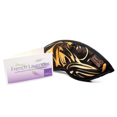 Dream Essentials Dream Essence Aromatherapy Sleep Mask, Handmade in The USA, Comes with Removable Organic French Lavender Sachet (Latte Shimmer)