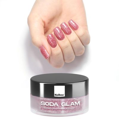 Nailboo Dip Powder for Nails, Soda Glam  Pink Glitter Nail Dipping Powder, Custom Made with Highly Pigmented Ultra-Fine Formula, No UV Light Needed, DIY Nails at Home for Beginners or Pros, 0.5 oz
