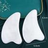 8.2cm Gua Sha Facial Tool, Natural White Crystal Scraper Spa Universal Facial Beauty Gua Sha Pad, Face, Eye, Neck, Body Gua Sha Massage Tool view 3