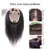 100% Human Hair Topper Toupee, 120% Density Natural Top Hair Pieces Silk Base Clip in Crown Toppers, Straight Wiglets Hairpieces for Bests Gift for Ladies (Size : 12lnch) view 3