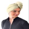 Elizabeth Roberts 100% Cotton T Shirt Hair Towel Wrap Plopping Essential Turban Style Hair Drying Towel for Women and Men All Hair Types and Styles, Cream view 2