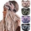 Acenail Wide Headbands 4 Pack (Tie Dye B, Leopard, Floral Workout Head Bands, Cotton Hair Scarfs) for Women and Girls - Knotted Turban, Boho, Yoga, Sweatbands Hair Accessories view 1