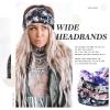 Acenail Wide Headbands 4 Pack (Tie Dye B, Leopard, Floral Workout Head Bands, Cotton Hair Scarfs) for Women and Girls - Knotted Turban, Boho, Yoga, Sweatbands Hair Accessories view 3