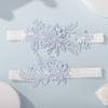 JWICOS Bride Wedding Lace Garters Stretch Flower Garter Set Bridal Garters Costume for Women and Girls (Sky Blue) view 2
