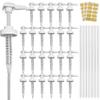 24 Pack Gallon Jug Pump Dispenser 38-400 White Pump - 7cc Lotion Shampoo Pump Top Replacement, Fits 1 Gallon Bottle 64oz 128oz Hand Sanitizer Containers, Plus Labels view 1