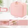 Extrei Gent Makeup Travel Train Case with Mirror LED Light 3 Adjustable Brightness Large Cosmetic Bag Portable Storage Adjustable Partition Waterproof Makeup Brushes Make up Jewelry Gift for Women view 4