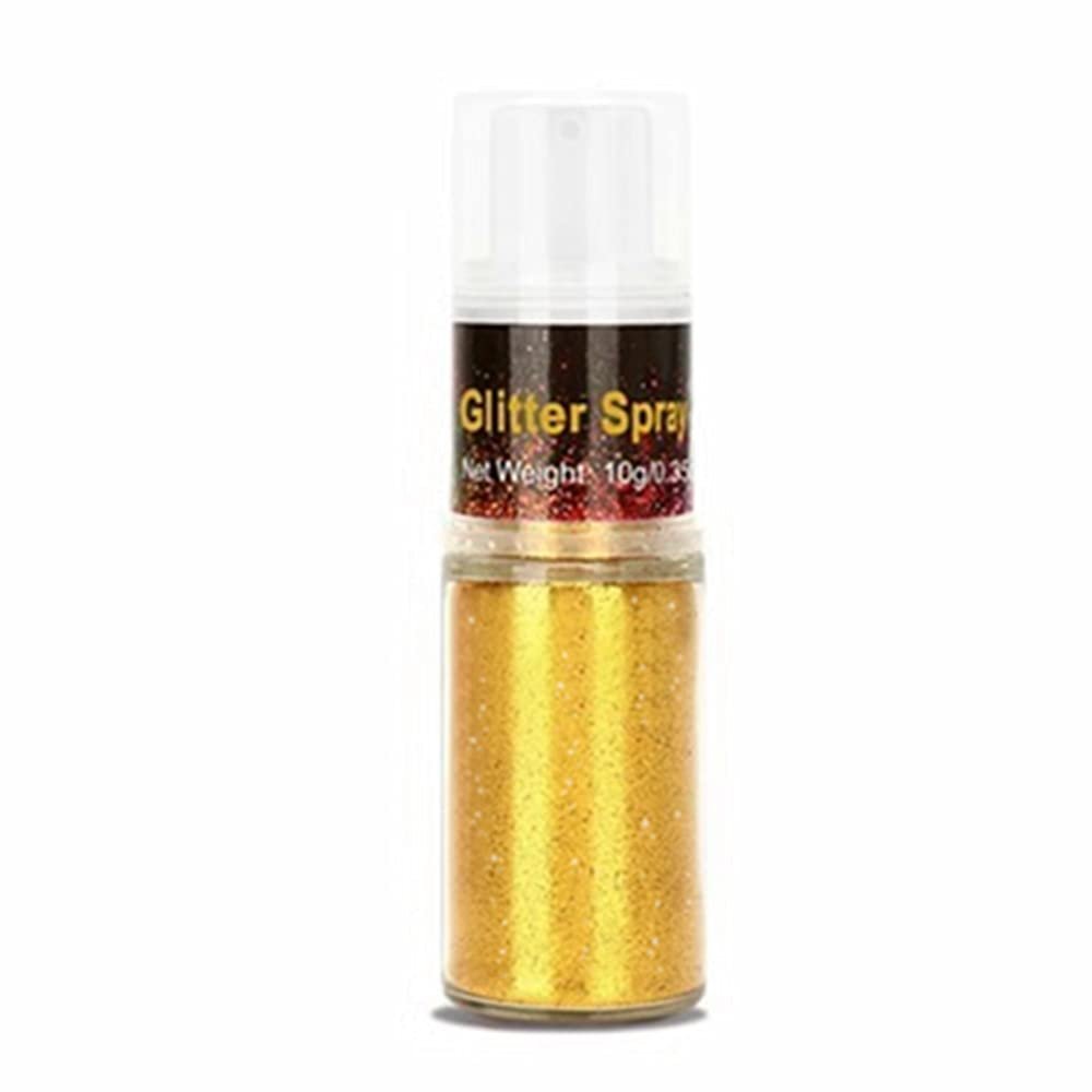 Go Ho Hair and Body Glitter Spray,Gold Glitter Spray Dry Powder Makeup for Clothes,Festival Loose Sparkle Powder,Holographic Ultra Fine Resin Glitters for Crafts,10g