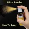 Go Ho Hair and Body Glitter Spray,Gold Glitter Spray Dry Powder Makeup for Clothes,Festival Loose Sparkle Powder,Holographic Ultra Fine Resin Glitters for Crafts,10g view 2