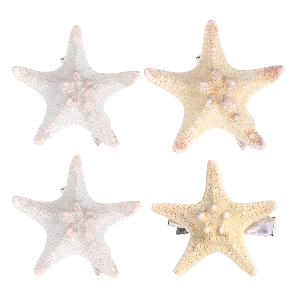 KALLORY Shell Hair Clip, Hair Pins Mermaid Alligator Clips Beach Cute Hair Accessories for Girls (4pcs)