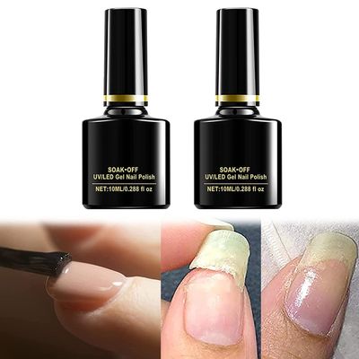 Instant Nail Repair Protect Gel, Mottled Nail Repair Gel, Split Nail Repair, Quickly Nail Repair Adding Nice Shine, Instant Repair, Durable protection (Base+Top)