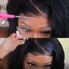 BEEOS 6x6 Skinlike Real HD Lace Closure Only, Deep Wave 0.10mm Ultra-thin Invisible Swiss HD Lace Pre Plucked Virgin Human Hair Closure Natural Black Color 16 Inch view 2