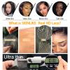 BEEOS 6x6 Skinlike Real HD Lace Closure Only, Deep Wave 0.10mm Ultra-thin Invisible Swiss HD Lace Pre Plucked Virgin Human Hair Closure Natural Black Color 16 Inch view 4