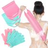 4 Pack Exfoliating Washcloth Back Scrubber Set, 2 Exfoliating Body Scrubber Nylon Back Body Scrub Towel, 2 Pairs Shower Gloves for Women Men Bath Shower Exfoliation(Pink, Light Blue, Green) view 1