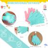 4 Pack Exfoliating Washcloth Back Scrubber Set, 2 Exfoliating Body Scrubber Nylon Back Body Scrub Towel, 2 Pairs Shower Gloves for Women Men Bath Shower Exfoliation(Pink, Light Blue, Green) view 3