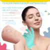 4 Pack Exfoliating Washcloth Back Scrubber Set, 2 Exfoliating Body Scrubber Nylon Back Body Scrub Towel, 2 Pairs Shower Gloves for Women Men Bath Shower Exfoliation(Pink, Light Blue, Green) view 4