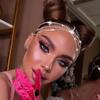Aularso Layerd Head Chain Crystal Head Jewelry Gold Face Chain Costume Rhinestone Headbands Chain for Women (Gold) view 2