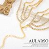 Aularso Layerd Head Chain Crystal Head Jewelry Gold Face Chain Costume Rhinestone Headbands Chain for Women (Gold) view 4