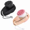 2 PCS Facial Cleansing Brush 2 in 1 for Face Exfoliation, Dual Sided Silicone Face Scrubber Soft Microfiber Face Scrub Brush for Pore Deep Cleansing & Skincare with Lid (Random Gold/Black Gold view 1