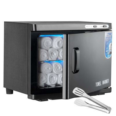 Hot Towel Warmer Cabinet with LED Light - JXSDLIY 23L Large Capacity Towel Cabinet for Bathroom 2-in-1 Professional Hot Towel Warmers for Facials SPA Massage Salon Heats Up Quick Towel Heater (black)