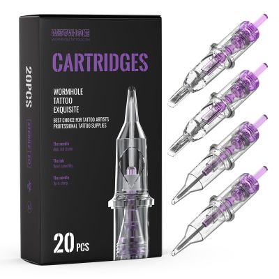 Wormhole Tattoo Cartridge Needles, 50pcs Mixed Sizes Disposable Tattoo Needles 5RL 7RL 9RL 5RS 7RS 9RS 15M1 21M1 15RM 21RM for Tattoo Pen Cartridge Machine (RL&RS&M1&RM)